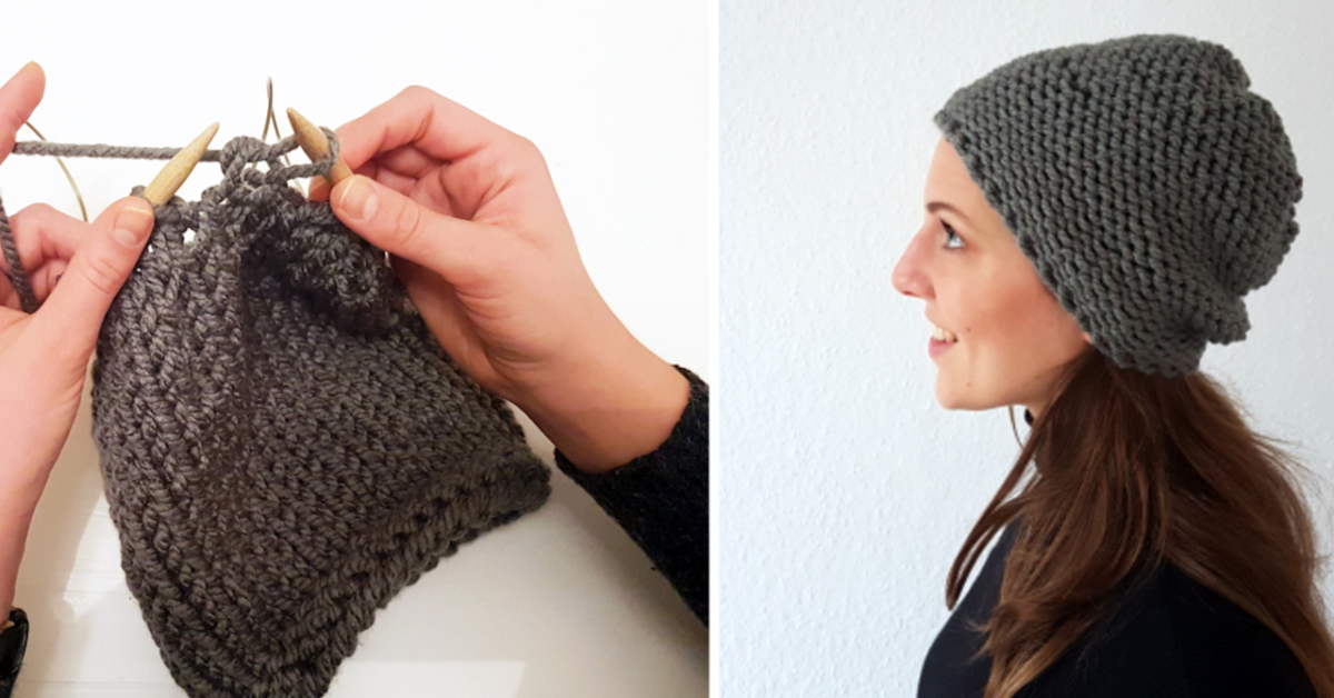 how to knit a beanie